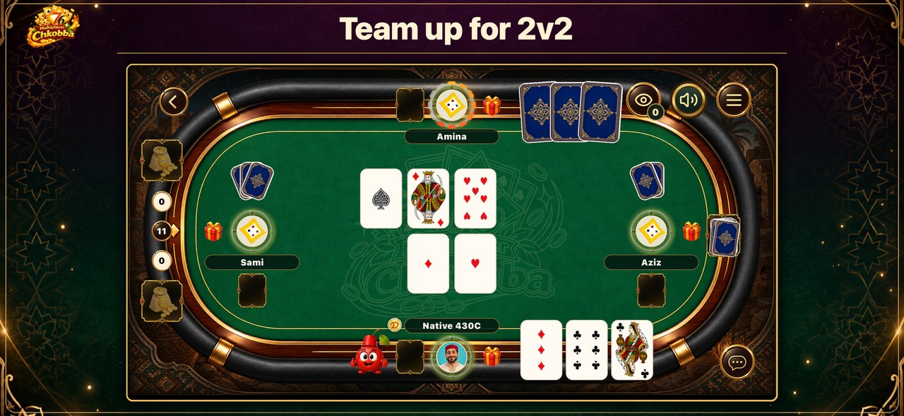 2v2 Chkobba table